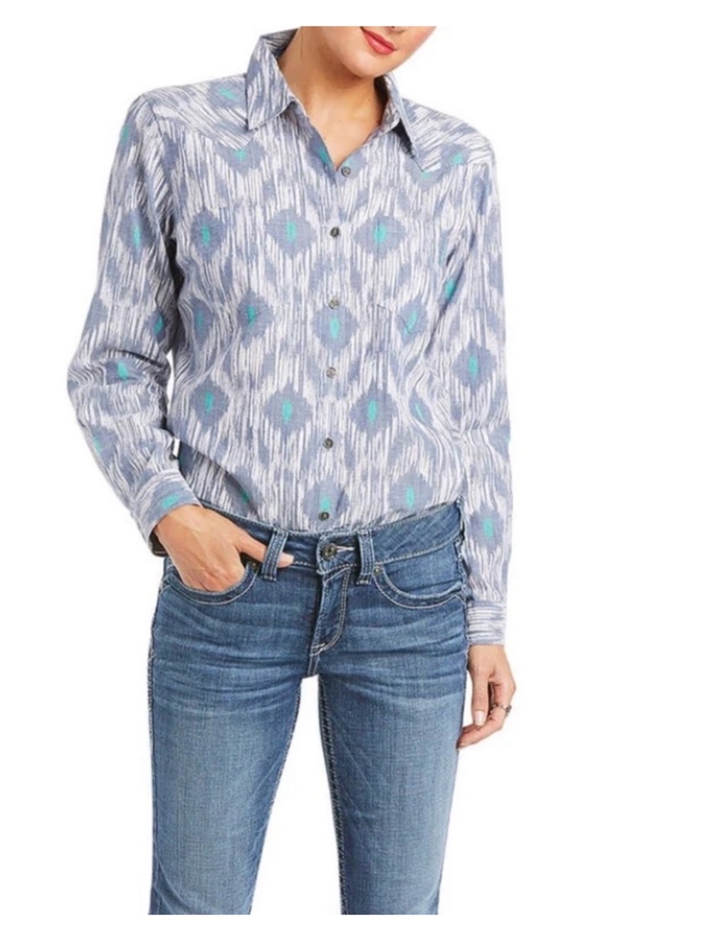 ARIAT Real Billie Jean Long Sleeve Shirt Women's 2XL Relaxed Fit
Western Aztec